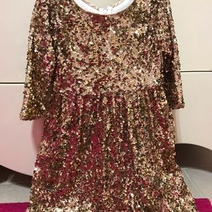 Girls gold sequin dress